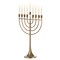 Modern Solid Metal Judaica Hanukkah Menorah 9 Branched Candelabra